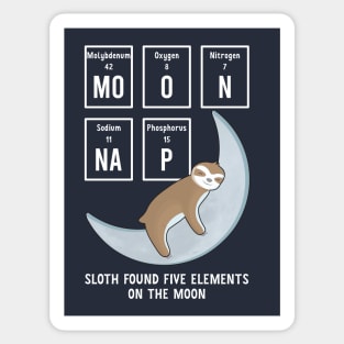 Moon nap cute baby sloth sleeping on the moon Sticker